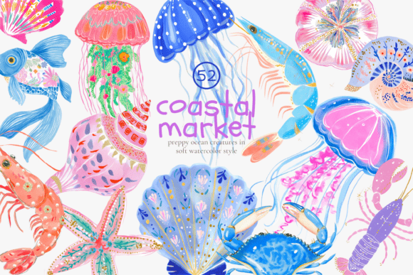Download Coastal Market Clipart Set - Market Collection