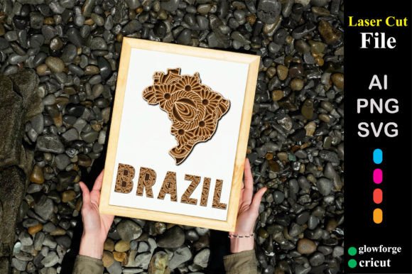 Download Brazil Country Mandala Laser Wooden Map - Man Collection