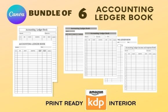 Download Bundle of 6 Accounting Ledger Book - Book Collection