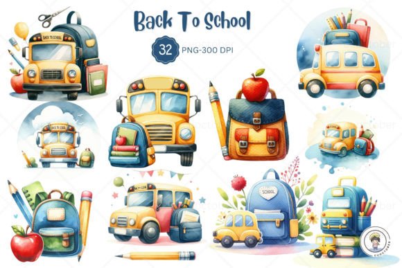 Download Watercolor Back to School Concept - School Collection