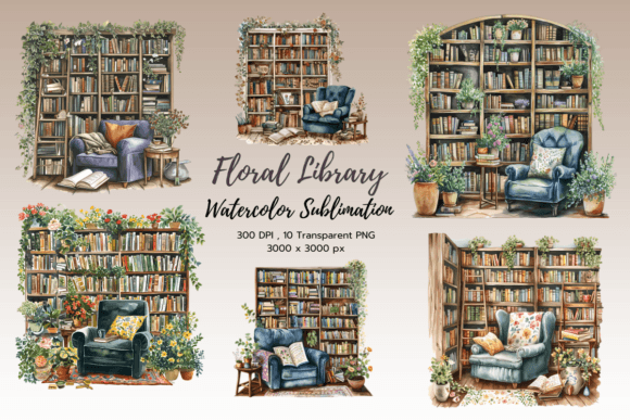 Download Cozy Book Corner Library Sublimation - Book Collection