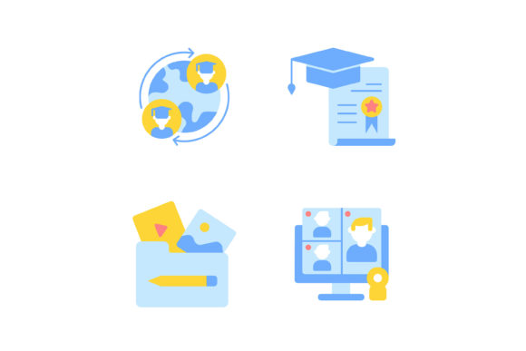 Download Elearning with Online Courses Icon Set - Premium Bundle