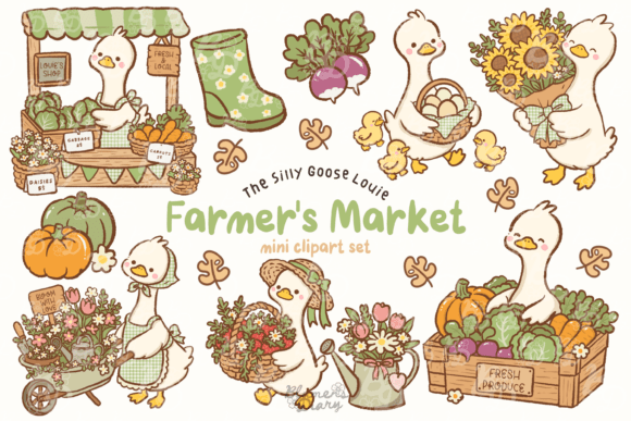 Download Kawaii Goose Farmers Market Clipart - Market Collection