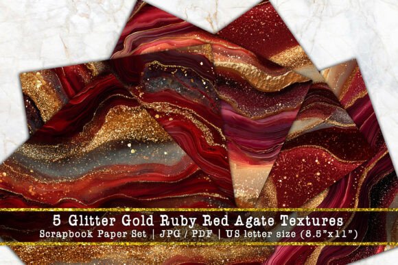 Download Glitter Gold Ruby Red Agate Scrapbook - Book Collection