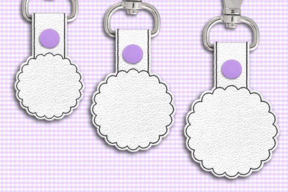 Download Scalloped Circle Blank ITH Key Fob - Circle Collection