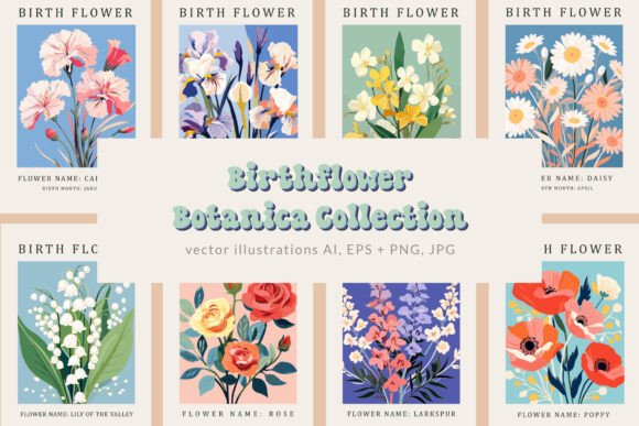 Download Birth Month Flower Market Wall Art - Market Collection