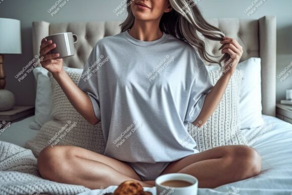 Download Woman Holding Coffee Cup Wearing Grey T - Man Collection