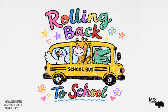 Download Back to School Bus Hand-Drawn PNG - School Collection