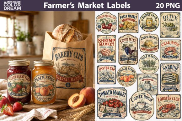Download Vintage Farmer’s Market Labels - Market Collection