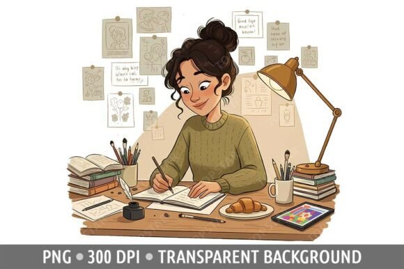 Download Girl Young Woman Doing Homework Clipart - Man Collection