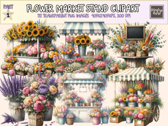 Download Flower Market Stand Clipart - Market Collection