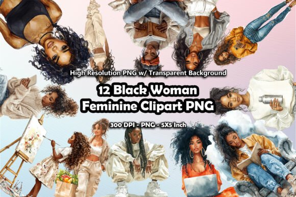 Download 12 Black Woman Feminine Clipart PNG - Man Collection