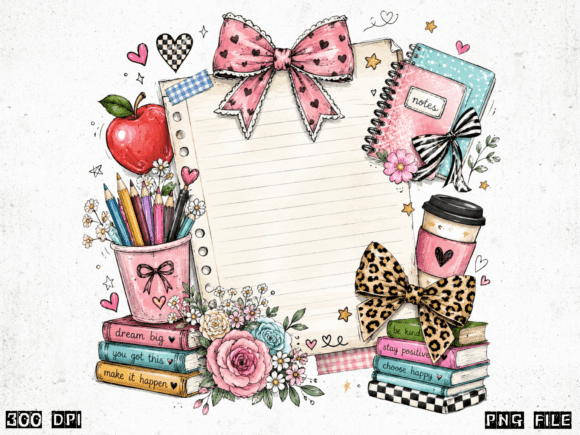 Download Cute Teacher Notes PNG | Back to School - School Collection